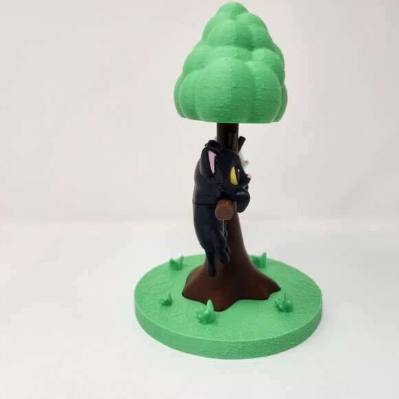 Cute Cat Tree Display With Black & White Cats Hanging On Branches 8.75" (p) - Picture 5 of 8